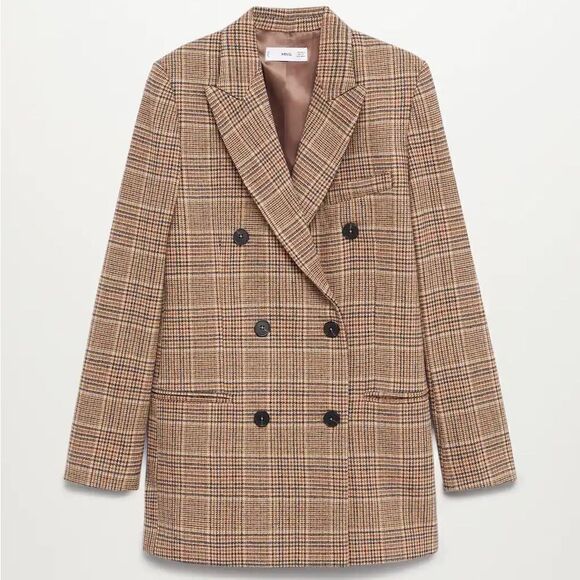 Mango Plaid Jacket Blazer new - Picture 4 of 12